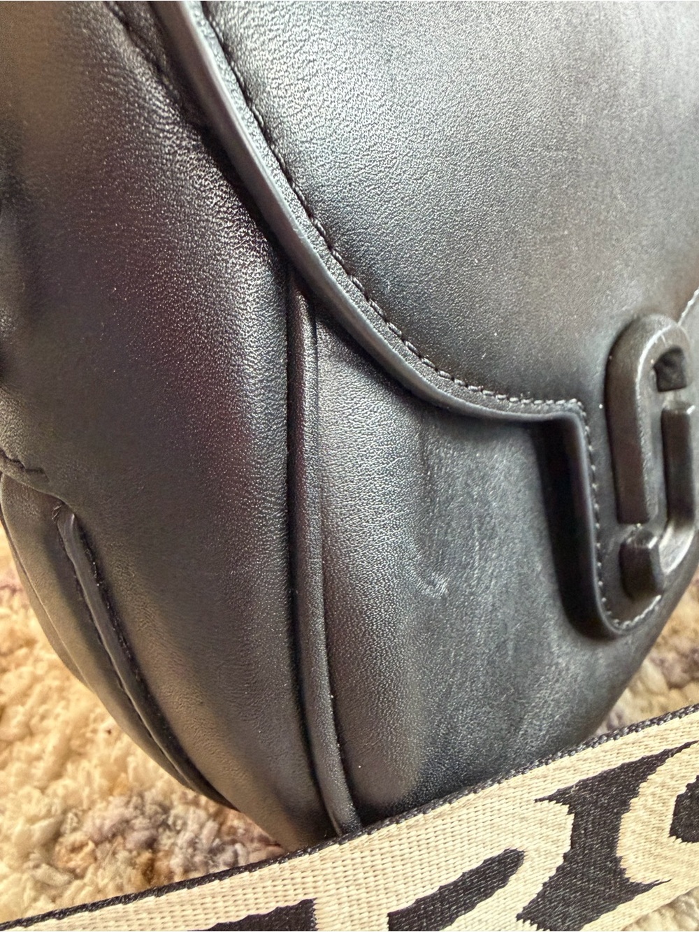 Marc Jacobs Covered J Marc Saddle Bag Black Leather Crossbody - Picture 12 of 13